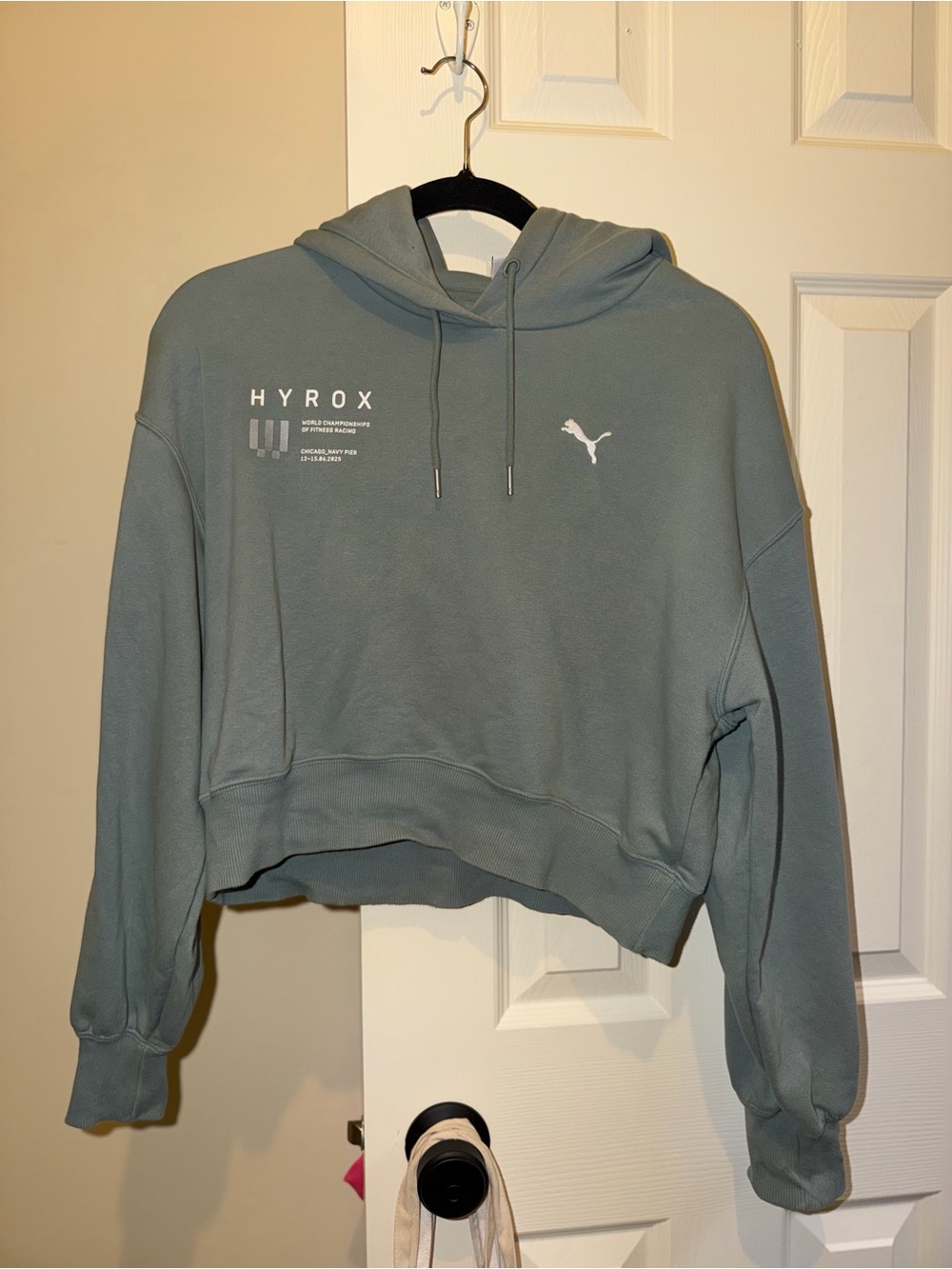 Puma HYROX Cropped Hoodie in Sage Green